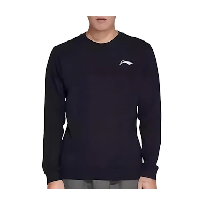 Li-Ning Black Pullover Crewneck Logo Sweatshirt AWDN697-1