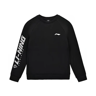 Li-Ning Black Pullover Sweatshirt with Large Logo - Badminton Series AWDSD43-1
