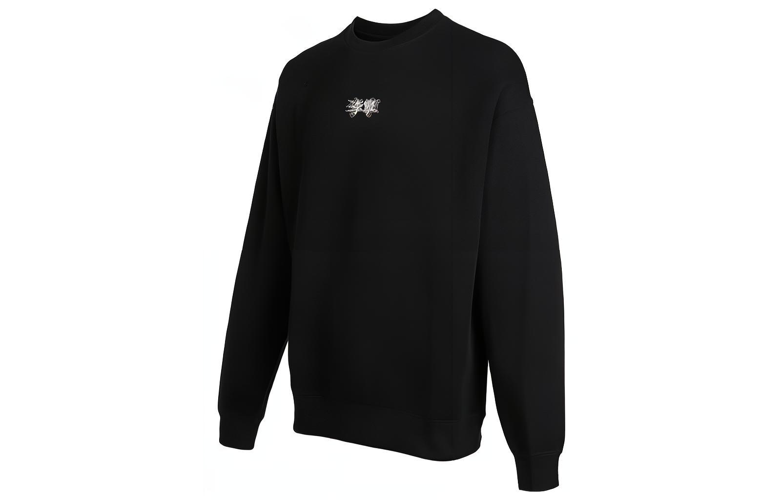 Li-Ning Black Pullover Sweatshirt with Letter Print AWDSB25-3