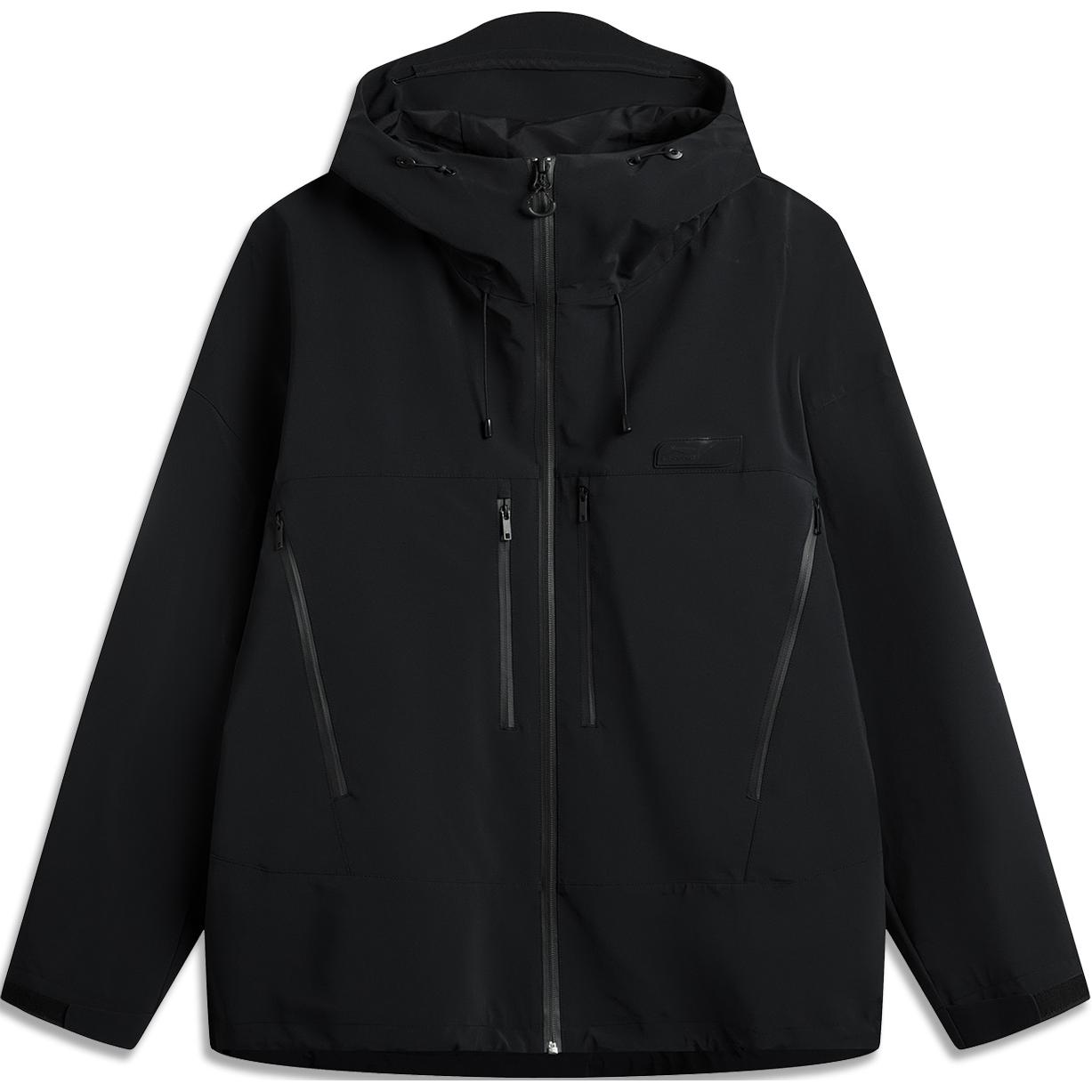 Li-Ning Black Rainproof Breathable Hooded Windbreaker Jacket AEMU009-2
