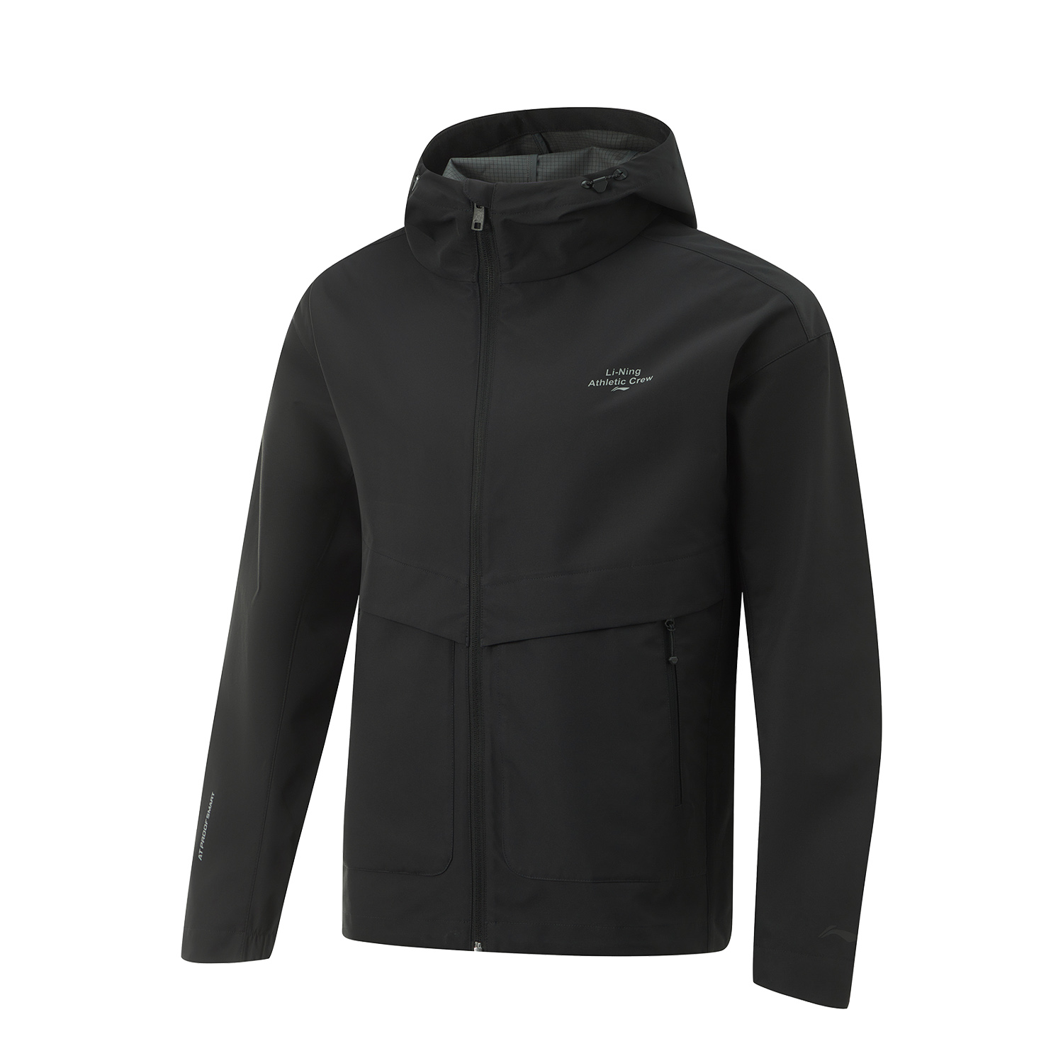 Li-Ning Black Retro Windbreaker Jacket, Water-Resistant for Running & Camping. AFDU951-1