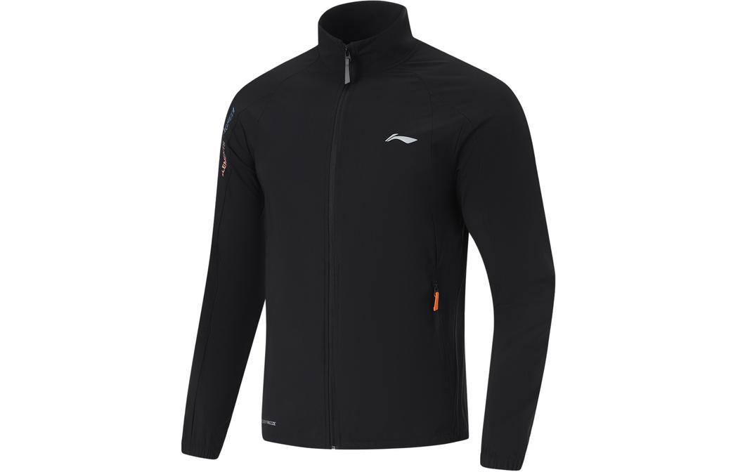 Li-Ning Black Slim Fit Ice Cooling Fitness Windbreaker Jacket AFDU415-5