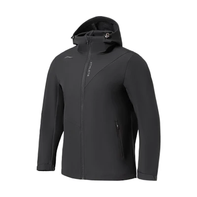 Li-Ning Black Solid Color Casual Sports Hoodie Jacket AFDS005-1