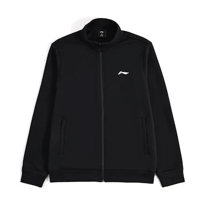 Li-Ning Black Solid Color Logo Stand Collar Sports Jacket AWDT609-1