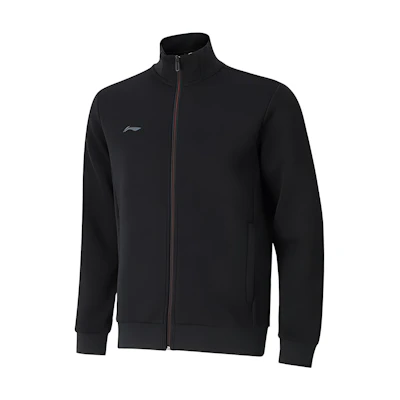 Li-Ning Black Solid Logo Casual Zip-Up Hoodie (No Hood) AWDSF15-1