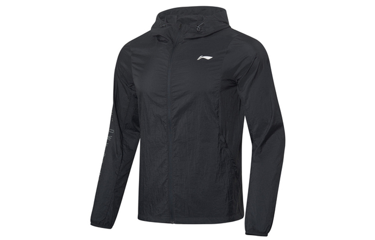 Li-Ning Black Sports Jacket with Sleeve Letter Print AFDQ205-4