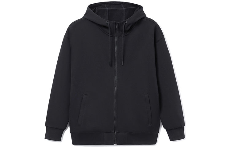 Li-Ning Black Sporty Fashion Unisex Loose Fit Zip Hoodie AWDR867-7