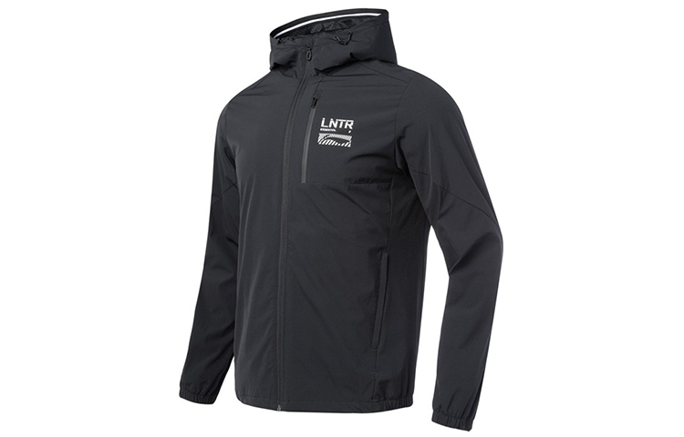 Li-Ning Black Training Series Running Hoodie Jacket Windbreaker AFDQ353-1