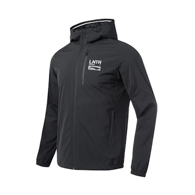 Li-Ning Black Training Series Running Hoodie Jacket Windbreaker AFDQ353-1