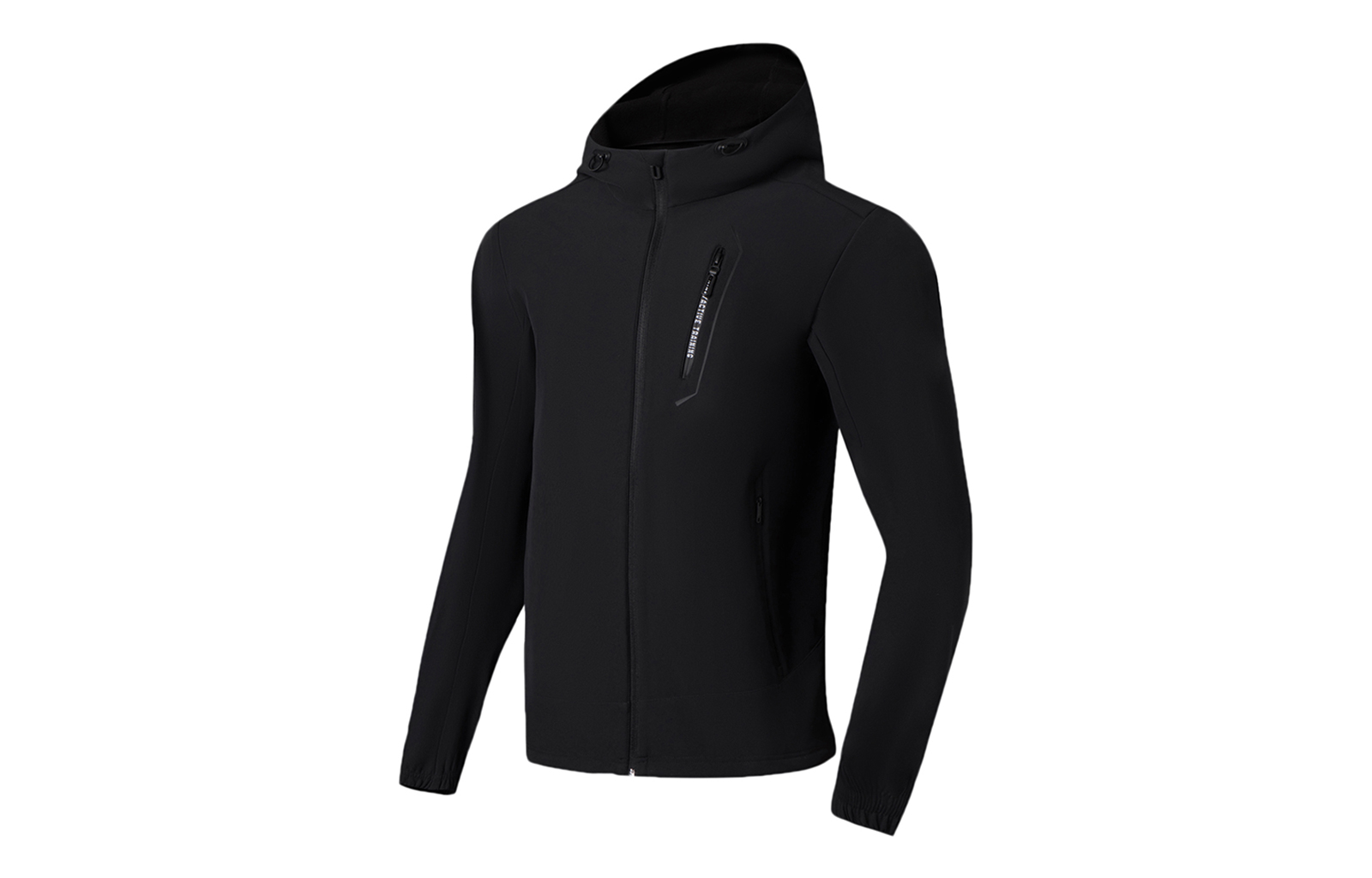 Li-Ning Black Training Series Solid Color Zip-Up Hoodie Jacket AFDSC91-2