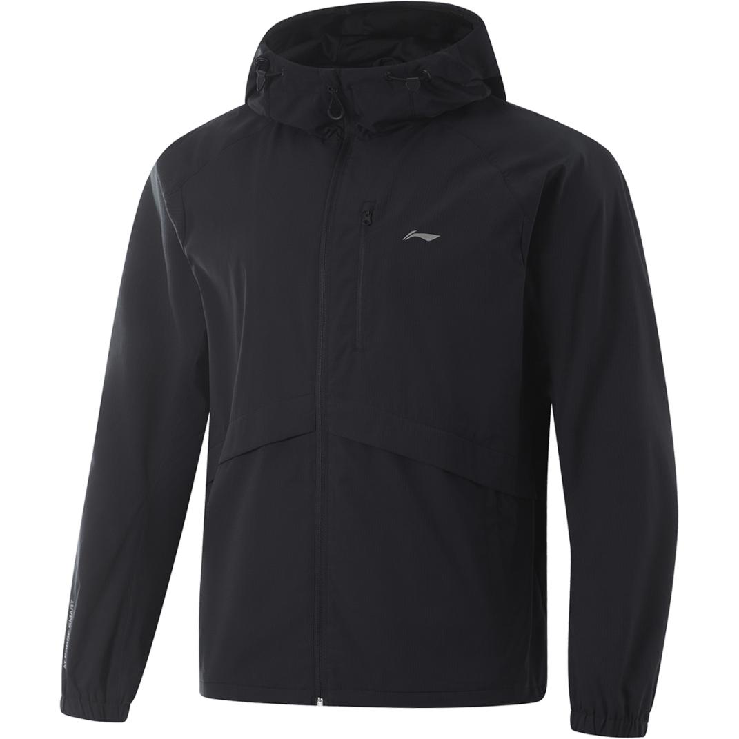 Li-Ning Black Water-Resistant Windproof Fleece Outdoor Hoodie Jacket AFDU937-1