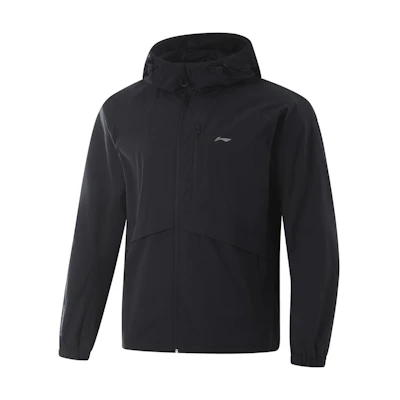 Li-Ning Black Water-Resistant Windproof Fleece Outdoor Hoodie Jacket AFDU937-1