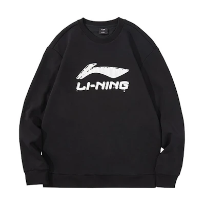 Li-Ning Black/White Pullover Hoodie - Logo Sports Lifestyle Series AWDTD85-2