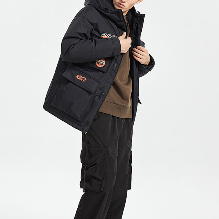Li-Ning Black Winter Windproof Hooded Down Jacket AYMQ123-3 圖 4
