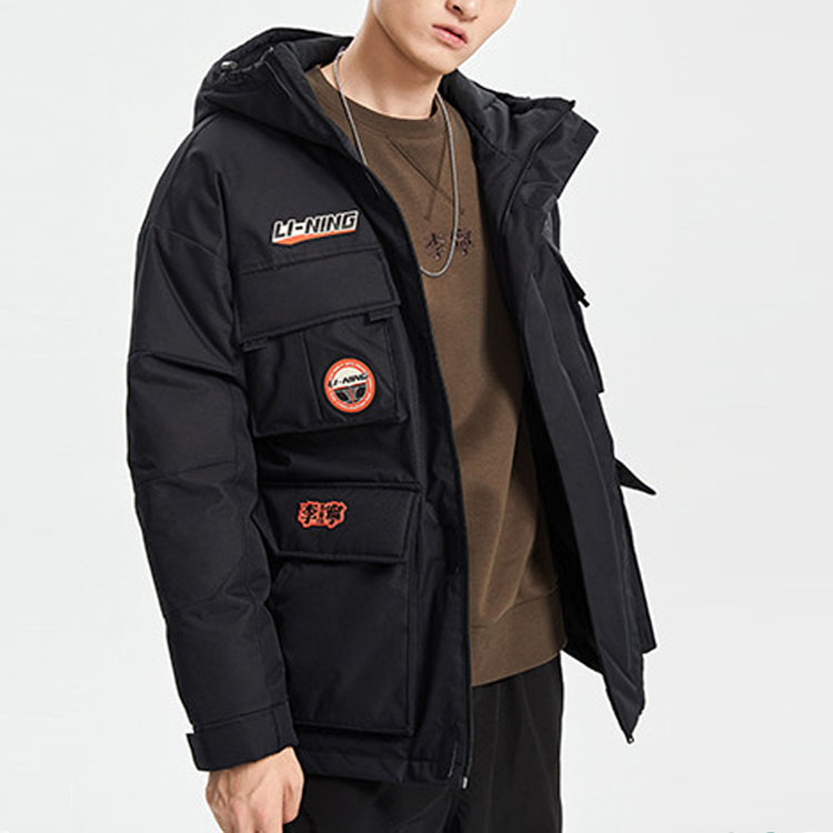 Li-Ning Black Winter Windproof Hooded Down Jacket AYMQ123-3 圖 5