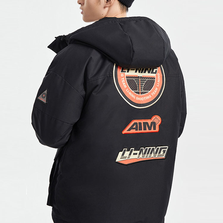 Li-Ning Black Winter Windproof Hooded Down Jacket AYMQ123-3 圖 6