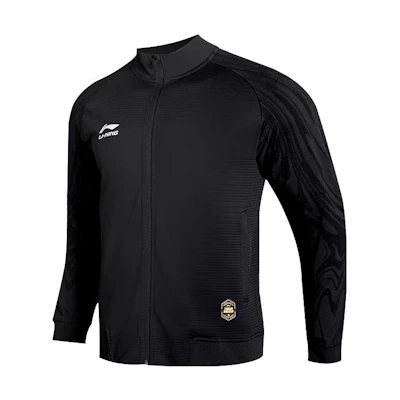 Li-Ning Black Zipper Hoodie with Solid Color Logo Print - Lifestyle Series AWDR481-3