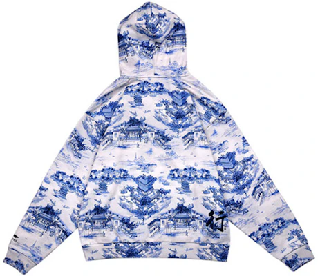 리닝 블루 도자기 프린트 루즈핏 풀오버 후디 AWDQ253-1 Lookbook 리닝 블루 도자기 프린트 루즈핏 풀오버 후디 AWDQ253-1