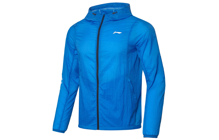 Li-Ning Blue Sports Jacket with Side Sleeve Letter Print AFDQ205-2