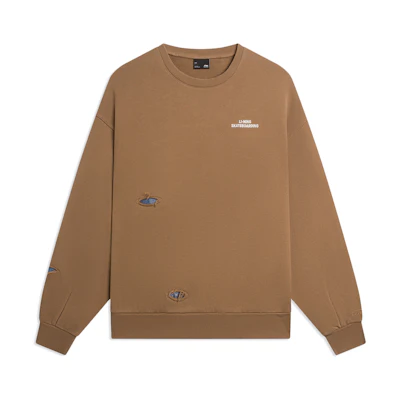 Li-Ning Born Skater Oversized Brown Crewneck Sweatshirt AWDSB11-2