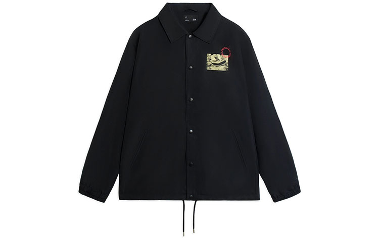 LI-NING Born Skater Printed Button-Up Casual Jacket Black Mens AFDS817-2