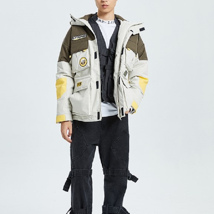 Li-Ning Boys' Hooded Windproof Down Jacket Grey/Brown Winter Edition AYMQ123-4 圖 4