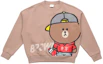 Buy Li-Ning Brown Bear Print Loose Fit Crewneck Sweatshirt Unisex Khaki AWDQB10-1