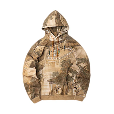 Li-Ning Brown Oversized Pullover Hoodie Unisex Couple Style AWDQ487-1