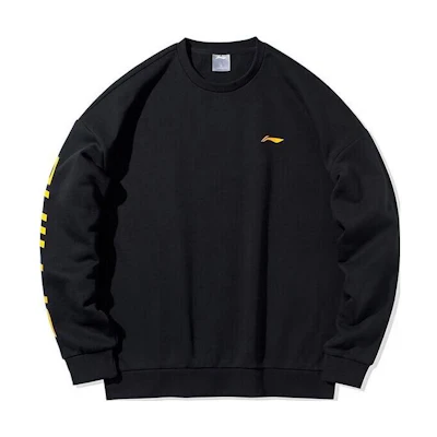 Li-Ning Campus Series Alphabet Pullover Crewneck Unisex Sweatshirt Black YWDT311-2