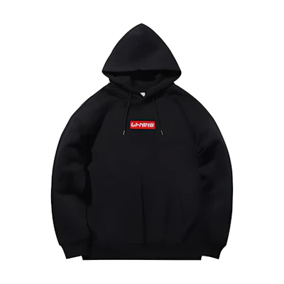 Li-Ning Campus Series Letter Hoodie Unisex Black Pullover YWDT417-3