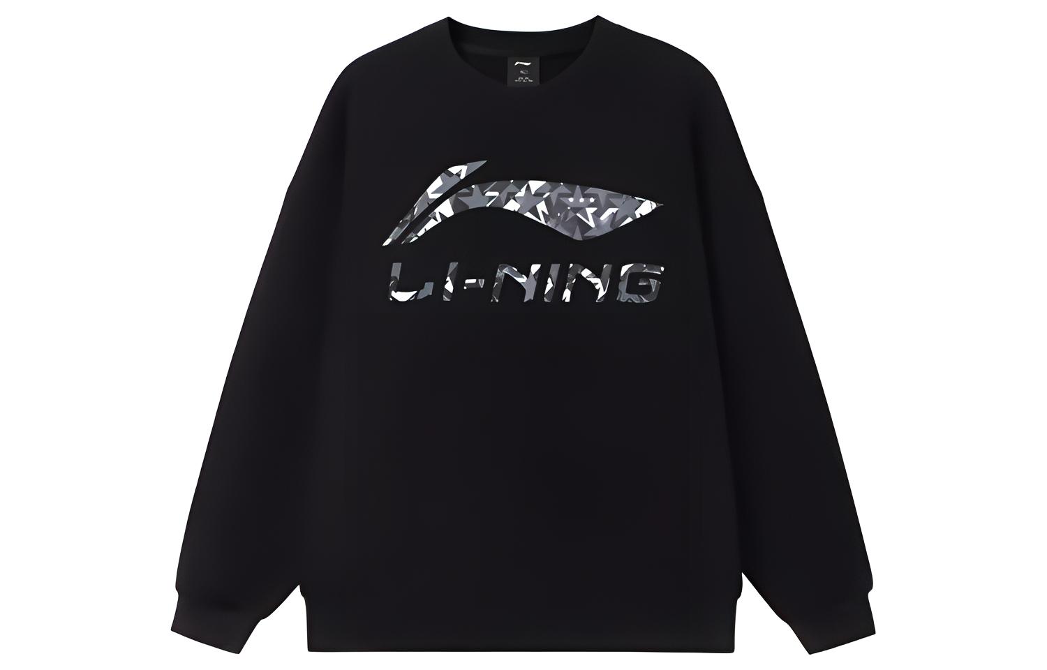Li-Ning Campus Series Logo Crewneck Sweatshirt Unisex Black YWDT411-1