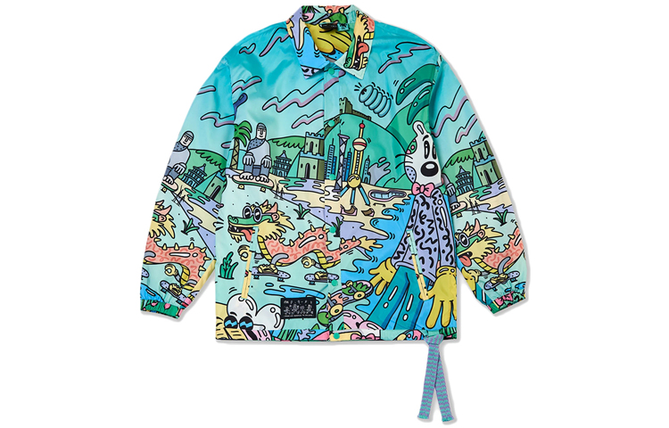 Li-Ning Cartoon Print Long Sleeve Casual Jacket Shirt Unisex Green Gift for Him AFDR797-3 圖 2