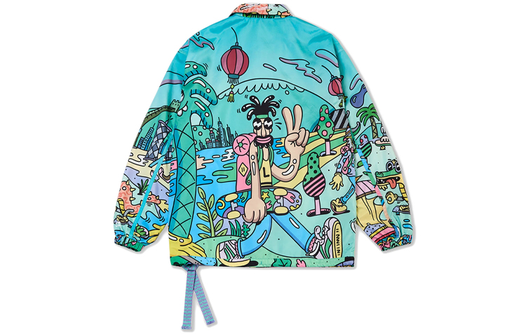 Li-Ning Cartoon Print Long Sleeve Casual Jacket Shirt Unisex Green Gift for Him AFDR797-3 圖 3