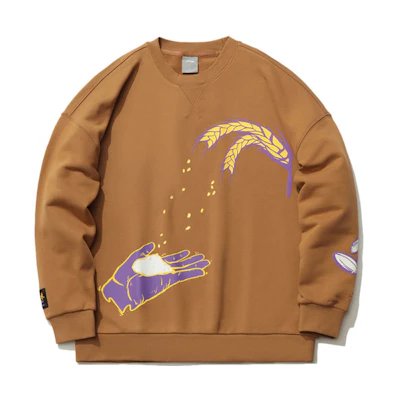 Li-Ning Cartoon Print Pullover Sweatshirt Brown - Sports Fashion Series AWDR639-3