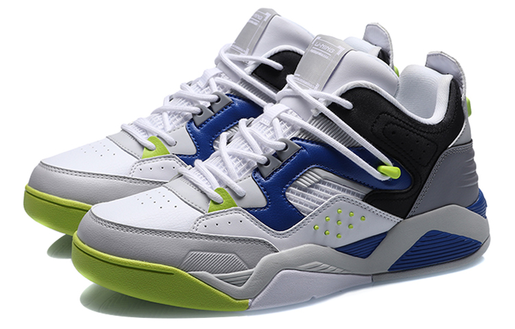Lookbook Li-Ning Casual Basketball Shoes 'White Black Blue' AGBR025-1