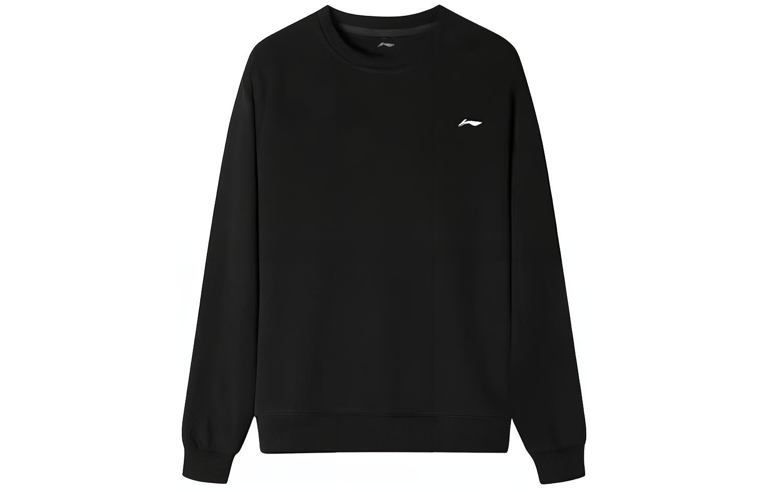 Li-Ning Casual Black Crewneck Pullover Sweatshirt with Logo AWDTC73-1