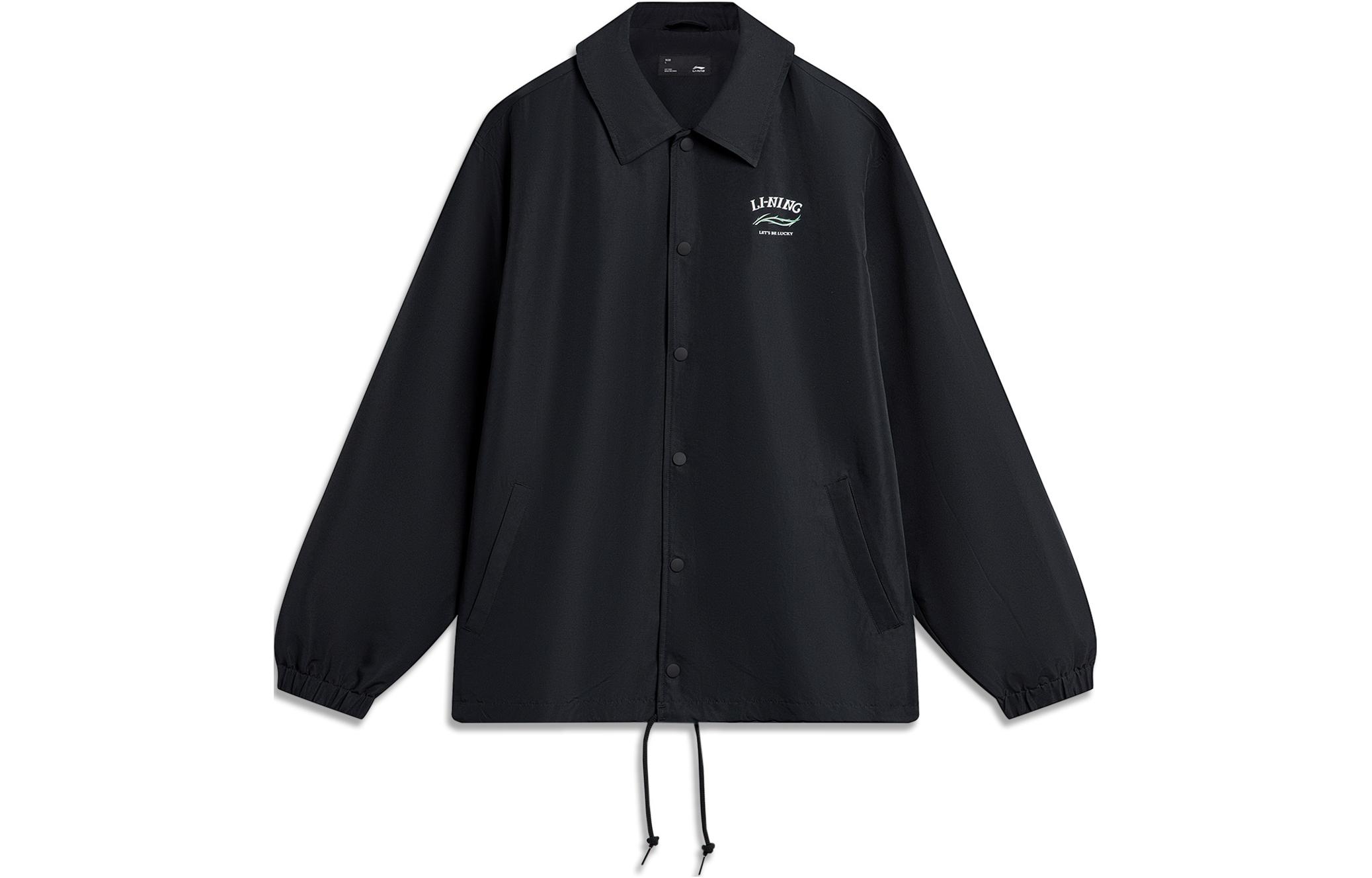 Li-Ning Casual Black Polo Collar Jacket - Sport Lifestyle Series AFDU365-2