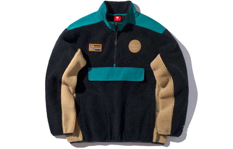 Li-Ning Casual Colorblock Half-Zip Pullover Sweatshirt - Black AWDP841-1