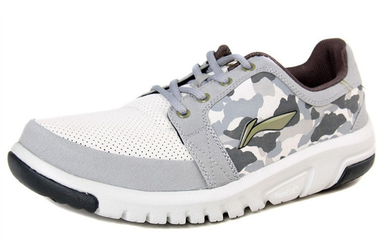 Lookbook Sepatu Lari Low-Top Li-Ning Casual Nyaman 'Hitam Putih Abu' AHTG013-3