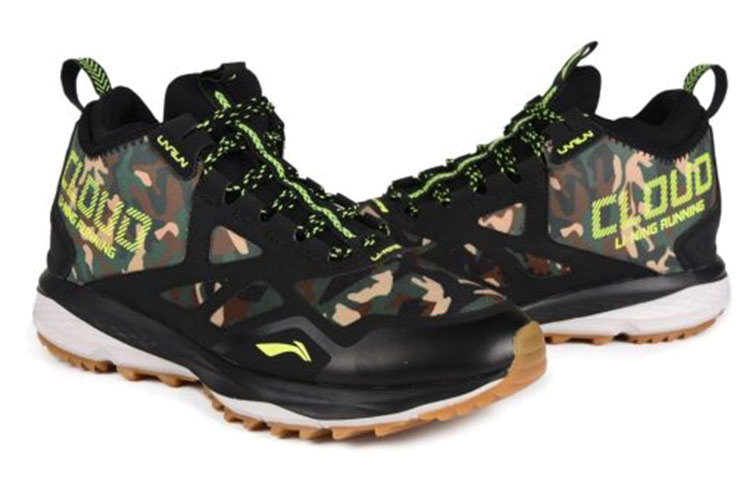 Lookbook Li-Ning Casual Comfort Mid-Top Runner 'Black Green' ARHL077-1