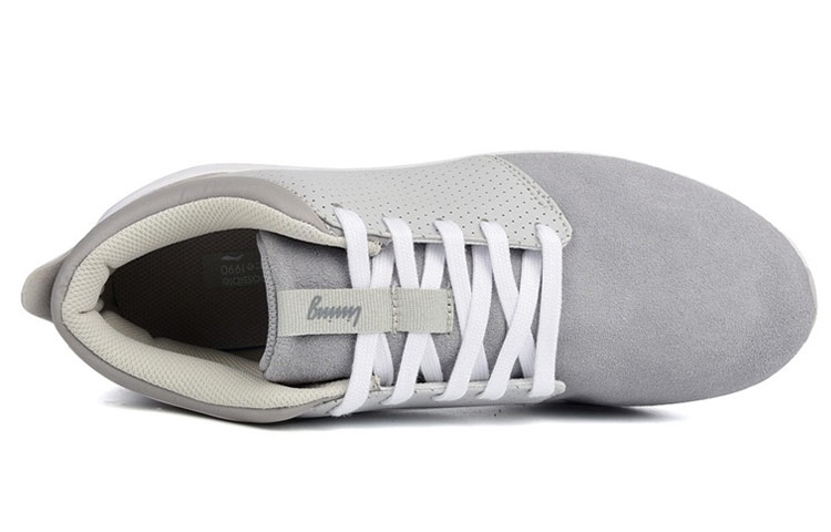 Shop Li-Ning Casual Comfort Mid-Top Running 'White Gray' ALAK139-3
