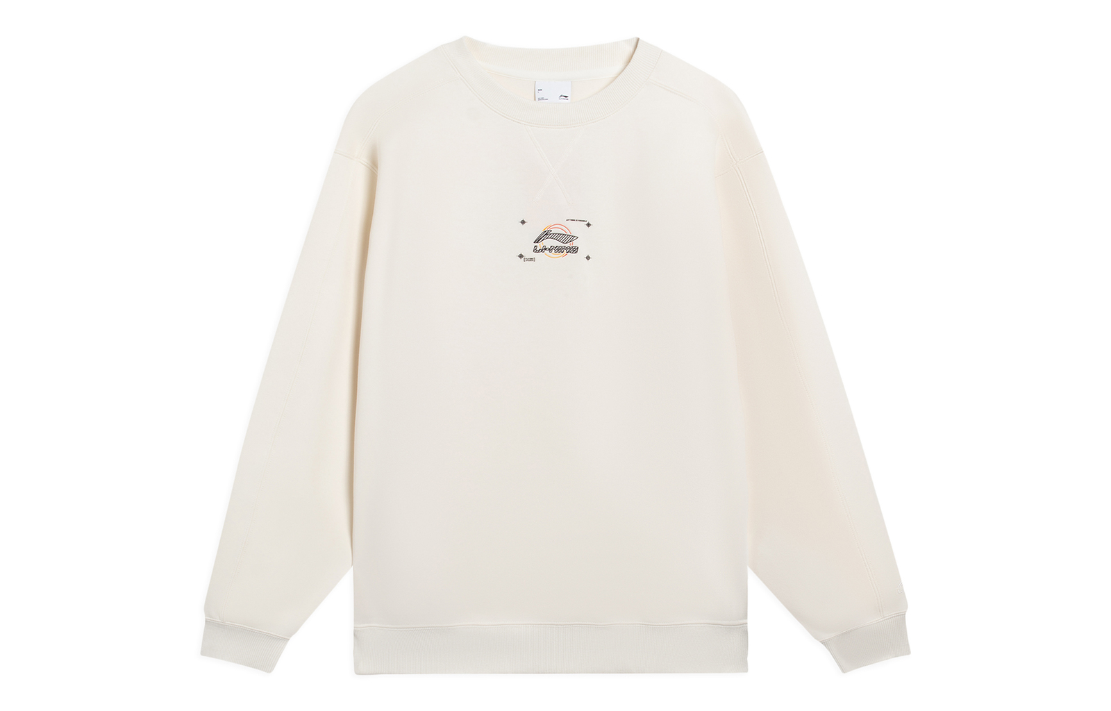 Li-Ning Casual Crewneck Logo Print Loose Fit Sweatshirt Unisex - Off-White AWDT063-3
