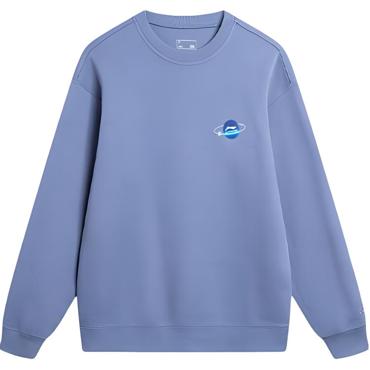 Li-Ning Casual Crewneck Pullover Sweatshirt Dusty Blue AWDU019-1