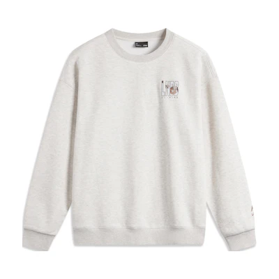 Li-Ning Casual Crewneck Sweatshirt Gray - Warm, Antistatic, Antibacterial AWDUB63-4