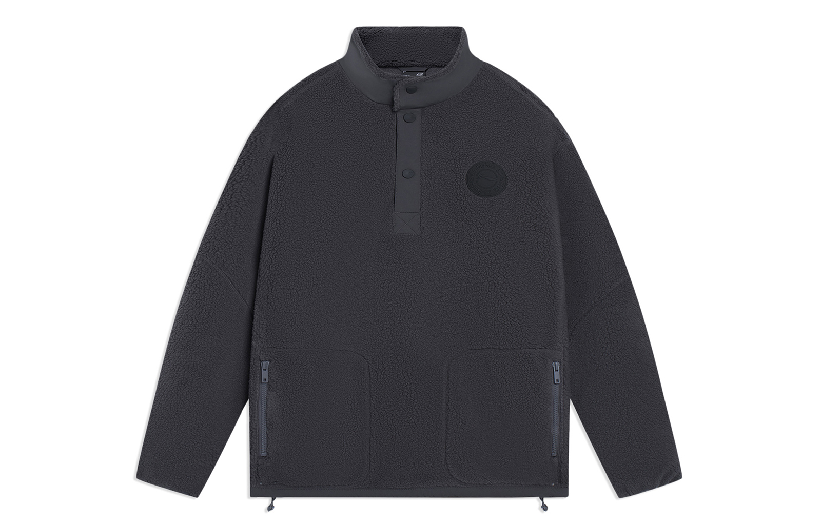 Li-Ning Casual Fleece Half-Button Stand Collar Jacket Unisex - Smog Gray AAES939-4