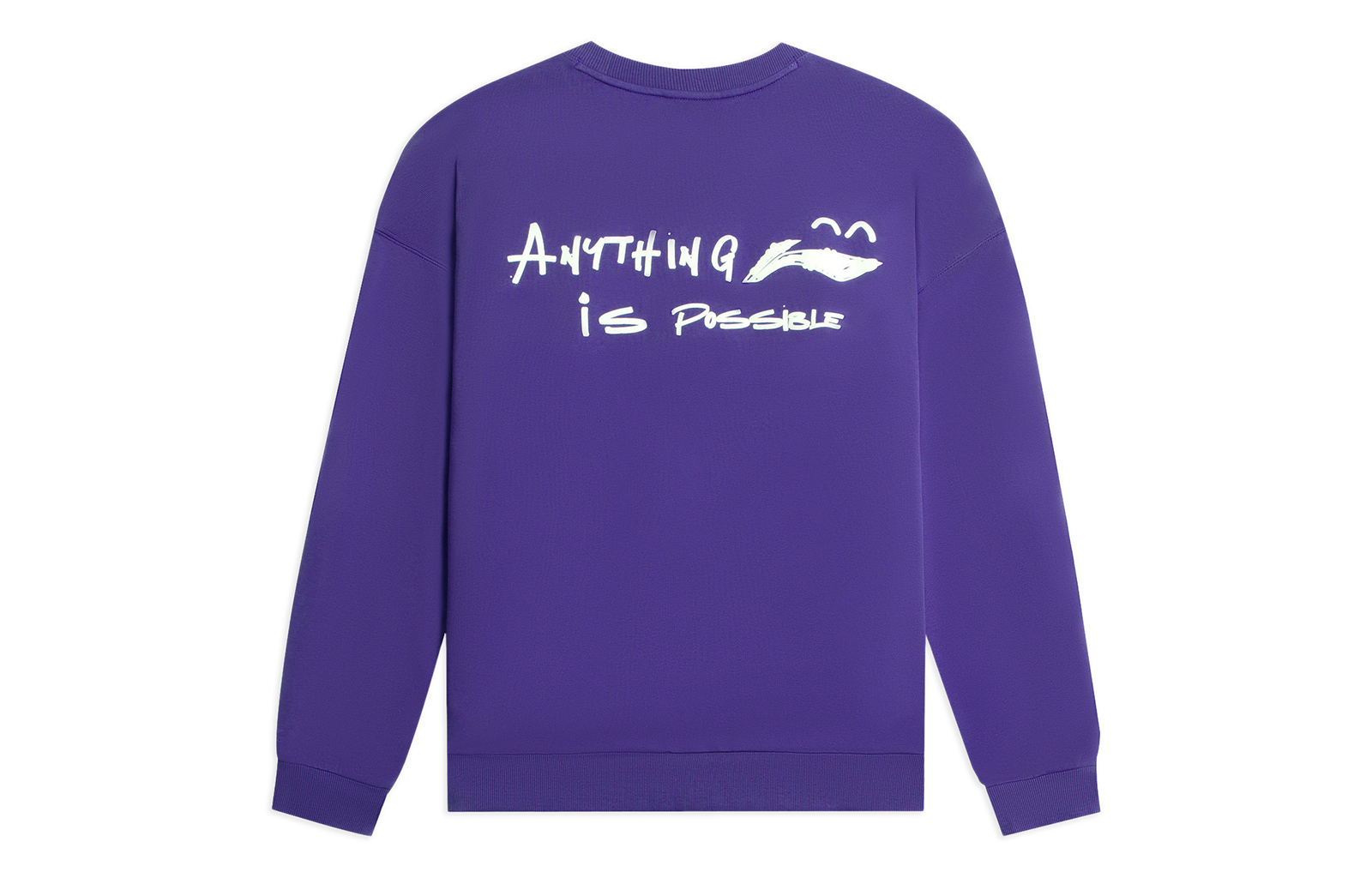 Li-Ning Casual Fleece Sweatshirt Purple Unisex - Sporty Letter Print Design AWDSF71-9