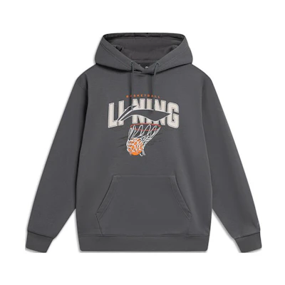 Li-Ning Casual Hoodie Black Pine Grey - Letter Print Fashion Series AWDU969-3
