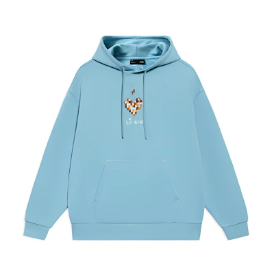 Li-Ning Casual Hoodie Blue Unisex Couple Style Pullover AWDS593-3