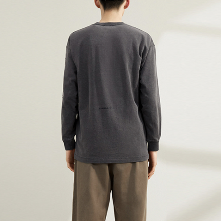 Purchase LI-NING Casual Knit Crewneck Sweatshirt Denim Gray - Sportswear AWDR225-2