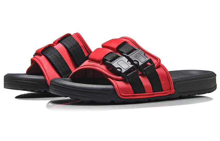 Lookbook Li-Ning Casual Lightweight Slide 'Black Red' AGAN019-2